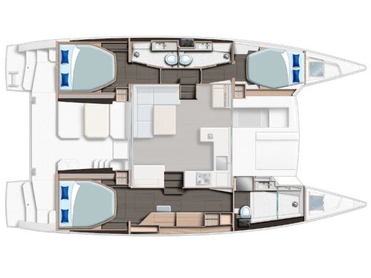 Catamaran  Moorings 4200/3 Boat layout