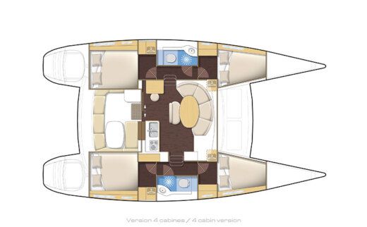 Catamaran Lagoon 380 Boat layout