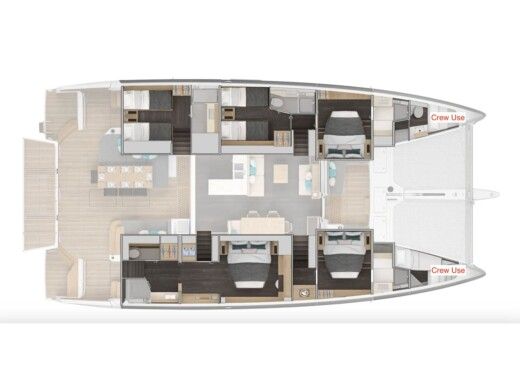 Catamaran  Lagoon 60 Plattegrond van de boot