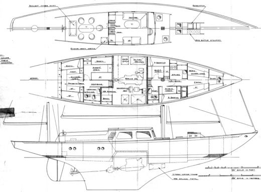 Sailboat Alcor Yacht classique Plan du bateau
