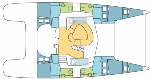 Catamaran Fountaine Pajot Bahia 46 Plano del barco