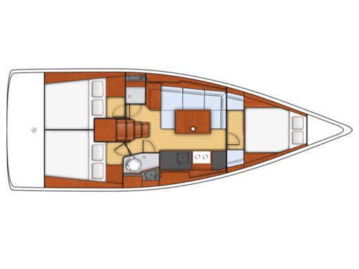 Sailboat BENETEAU OCEANIS 38 Boot Grundriss