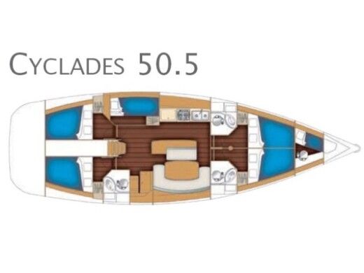 Sailboat Beneteau Cyclades 50 Boot Grundriss