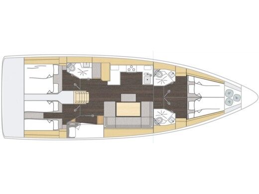 Sailboat  Bavaria C46 Plan du bateau