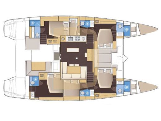 Catamaran  Lagoon 52 F Plattegrond van de boot