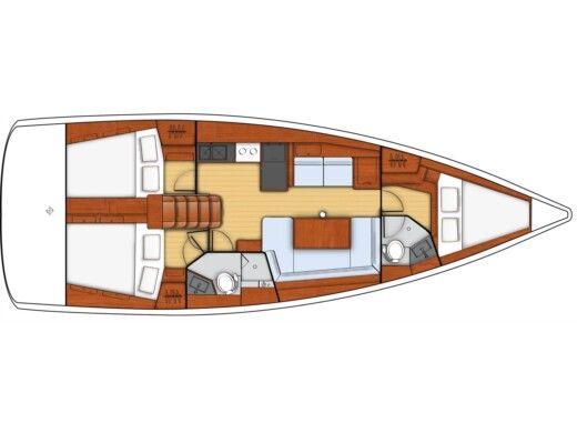 Sailboat Beneteau Oceanis 41 Plano del barco