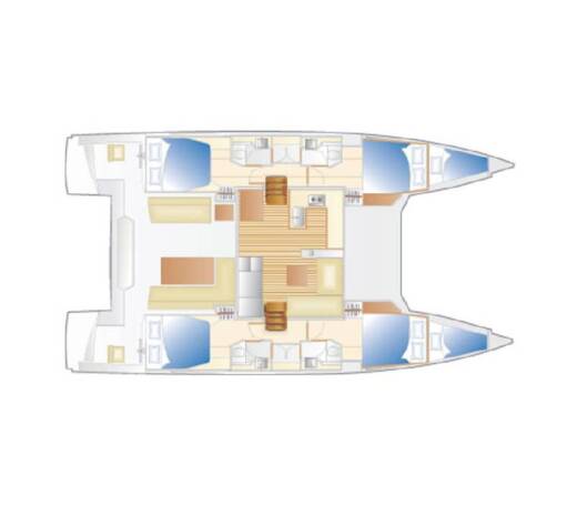Catamaran Nautitech 46 Open Boot Grundriss