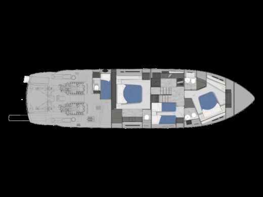 Motor Yacht Pershing 6X Plan du bateau