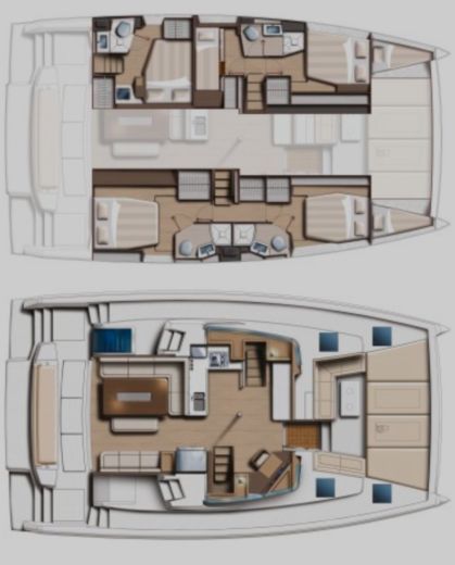 Catamaran Bali - Catana 4.6 Plattegrond van de boot