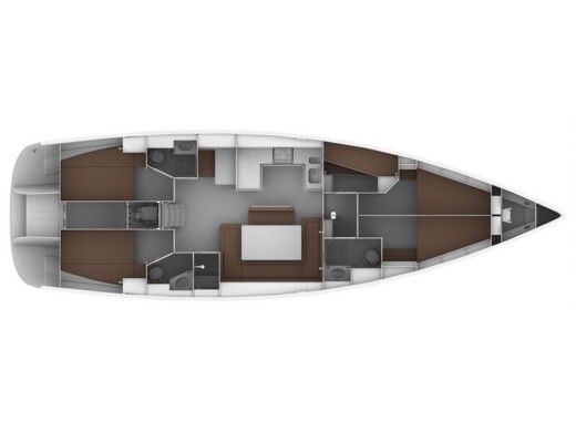 Sailboat  Bavaria 51 Cruiser Plano del barco