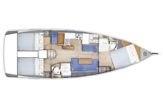 Sailboat  Sun Odyssey 419 Planimetria della barca