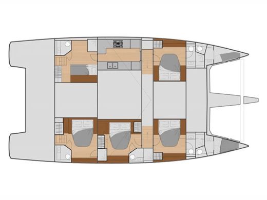 Catamaran  Samana 59 Boot Grundriss