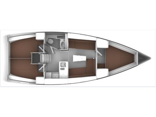 Sailboat  Bavaria Cruiser 37 Plattegrond van de boot