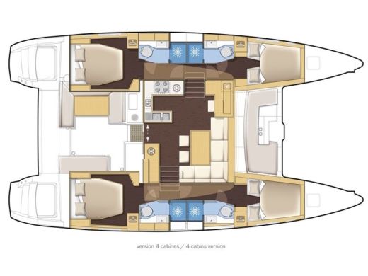 Catamaran  Lagoon 450 Fly A/C & GEN. Boat design plan