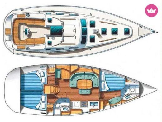 Sailboat Beneteau Beneteau Oceanis 393 Clipper Boat layout