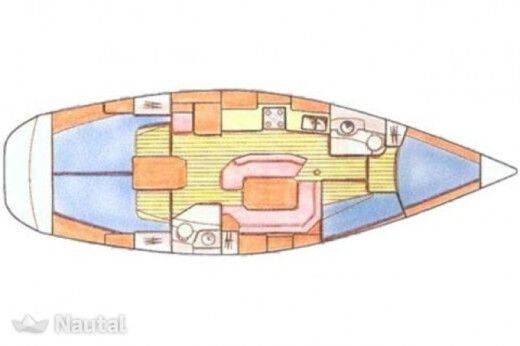 Sailboat Jeanneau Sun Odissey 42.2 Boat layout