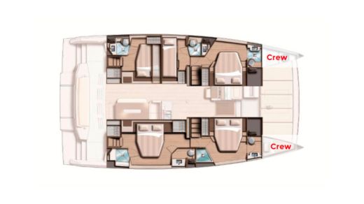 Catamaran Bali - Catana Bali 4.8 Plattegrond van de boot