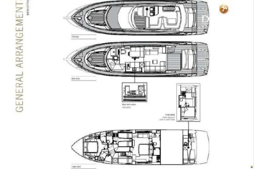 Motor Yacht Sunseeker Manhattan 63 Plattegrond van de boot