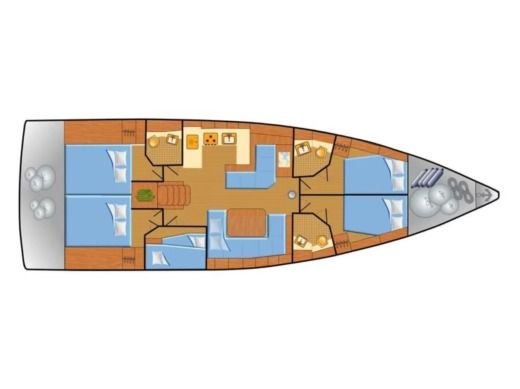 Sailboat  Oceanis 51.1 Boot Grundriss
