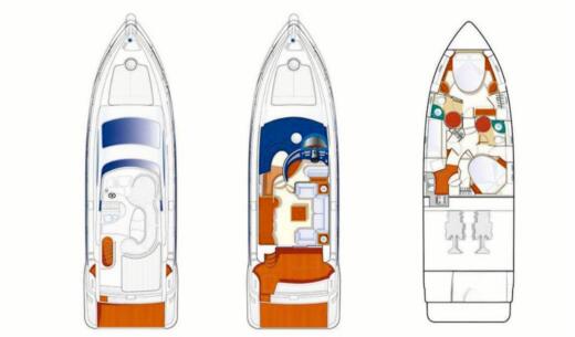 Motorboat Azimut Azimut 50 Fly Plano del barco