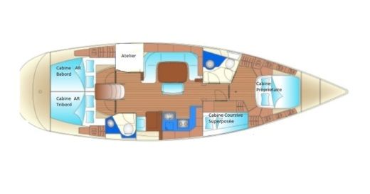 Sailboat LES GRENADINES Tout compris 10 jours Bavaria 50 C4 Plan du bateau