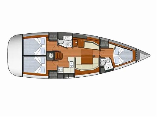 Sailboat  Sun Odyssey 42 i Boot Grundriss
