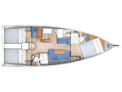 Sailboat Jeanneau Sun Odyssey 410 Boot Grundriss