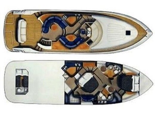 Motorboat  Fairline Squadron 52 Plano del barco