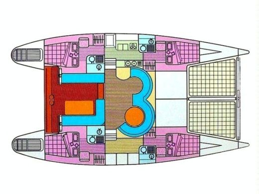 Catamaran Jeanneau Lagoon 47 Plan du bateau