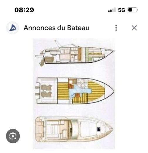 Motorboat Fiart Mare 32 genius Plano del barco