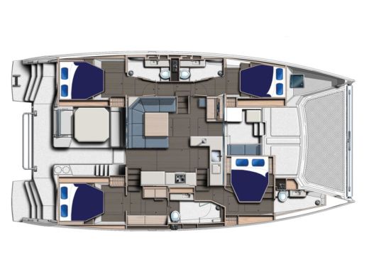 Catamaran  Moorings 5000-5/4 Plano del barco