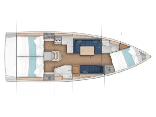 Sailboat Jeanneau Sun Odyssey 380 Boot Grundriss