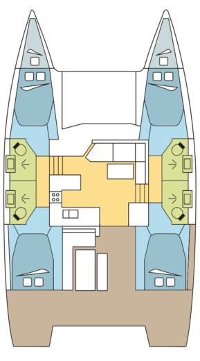 Catamaran Fountaine Pajot Astrea 42 with watermaker Boat layout