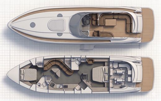 Motor Yacht Sunseeker 56 Predator Planta da embarcação