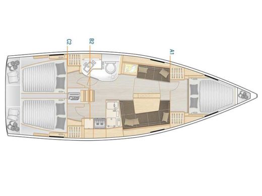 Sailboat  Hanse 388 boat plan