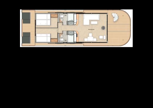 Houseboat Nautilus Hausboote Vagabund 43 mit Kamin - führerscheinpflichtig Plan du bateau