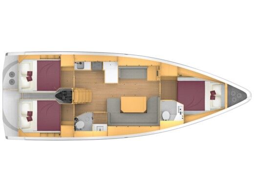 Sailboat  Bavaria C42 Plan du bateau