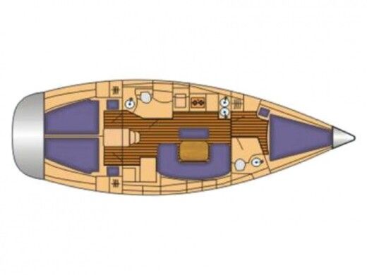 Sailboat BAVARIA 39 CRUISER Boot Grundriss