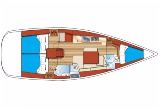 Sailboat Beneteau Oceanis 40 Boat layout