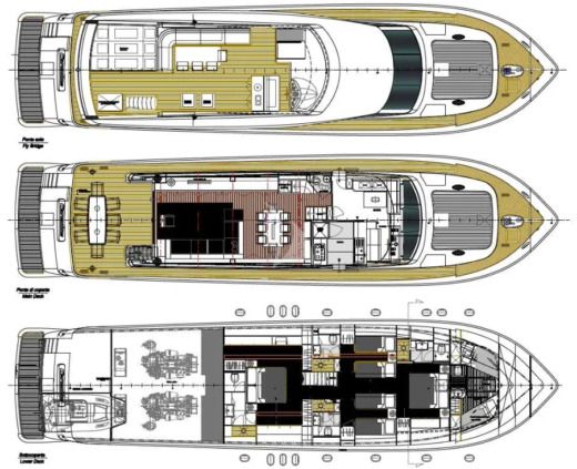 Motor Yacht Canados 86 Plano del barco