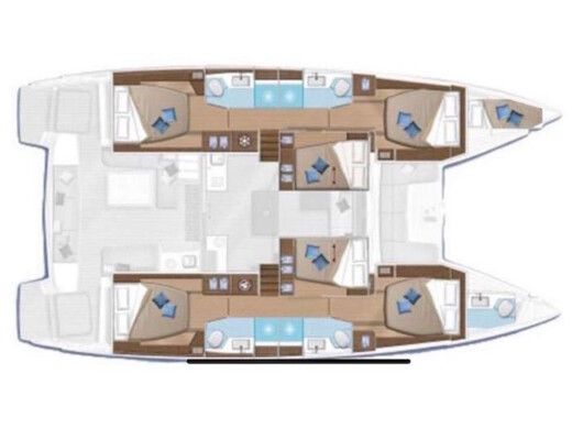 Catamaran Lagoon 50 (Gen+A/C+WM) Plan du bateau