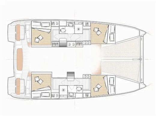 Catamaran Beneteau excess 11 Planimetria della barca