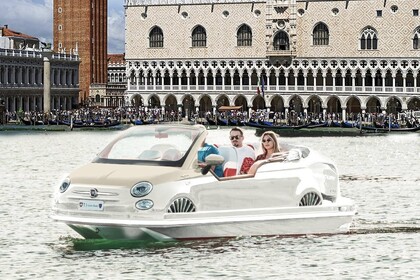 Rental Motorboat FIAT 500 car offshore Venice