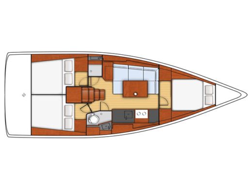 Sailboat BENETEAU OCEANIS 38 boat plan