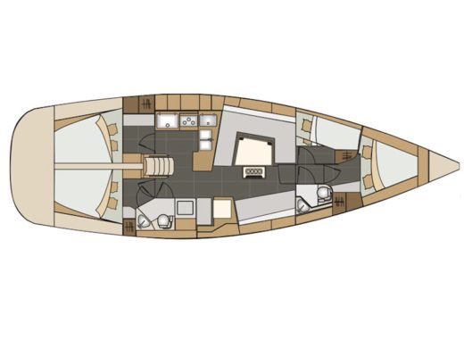 Sailboat  Elan 45 Impression Plano del barco