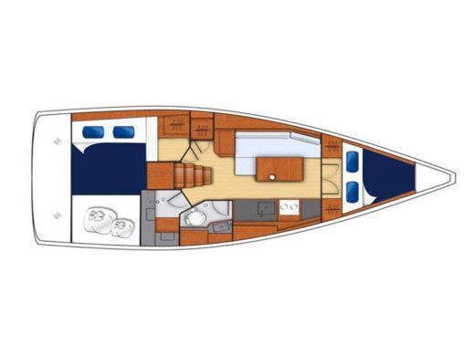 Sailboat Moorings 352 Boot Grundriss