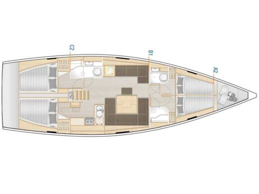 Sailboat  Hanse 445 Plan du bateau