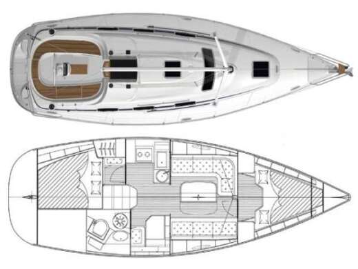 Sailboat Bavaria 33 cruiser Plano del barco