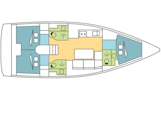 Sailboat Dufour Dufour 390 Grand Large Plan du bateau