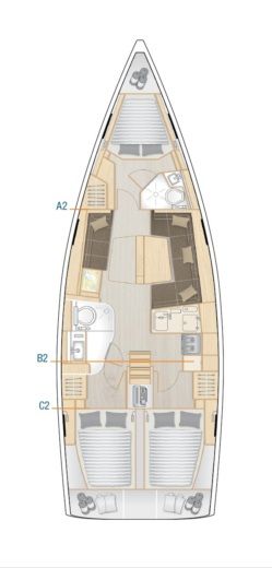 Sailboat HANSE 418 Plano del barco